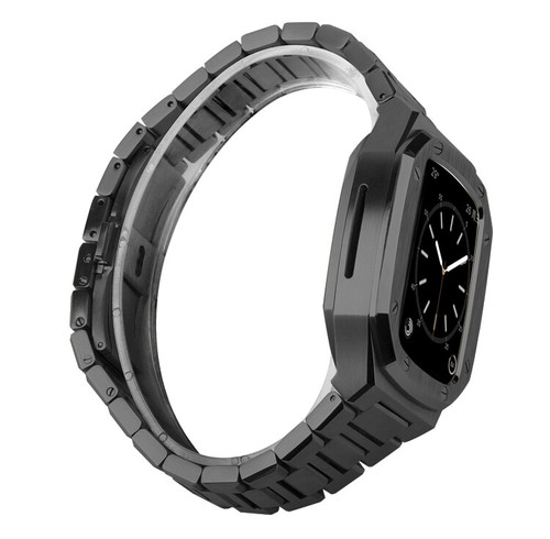 For Apple Watch 4/5/6/7/8/9 41/44/45mm Stainless Steel Band Case Oak Mod Kit - 第 13/22 張圖片