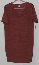 WOMEN'S OLD NAVY RED HEATHER SHORT-SLEEVE KNIT JERSEY COCOON DRESS - SIZE SMALL