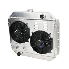 Radiador de aluminio + ventilador de cubierta para Ford F100 F150 F250 F350 Bronco 1966-1979