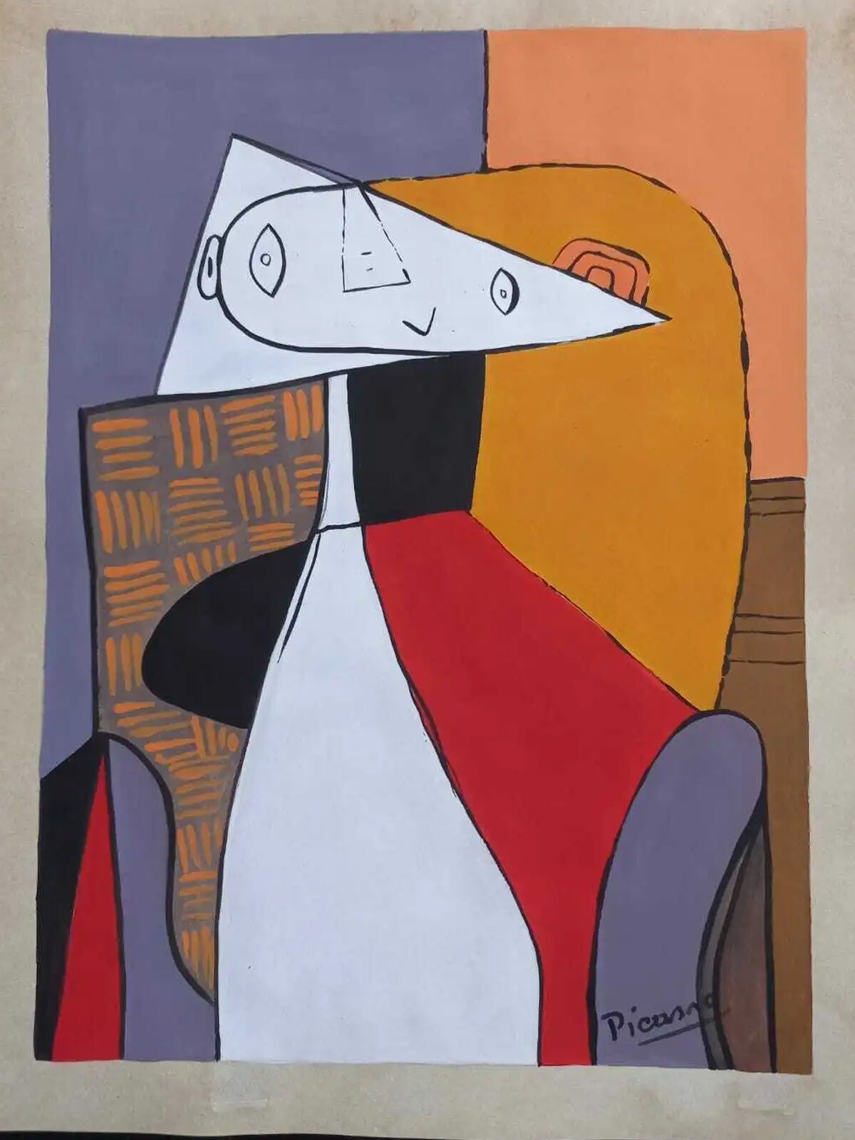 Pablo Picasso COA Art Drawing Painting Vintage Handmade Signed Original Paper