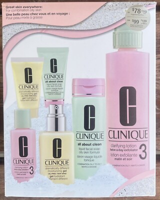 Clinique Great Skin Everywhere 3-Step Skincare | 6-Pc. Gift Set For Oily Skin