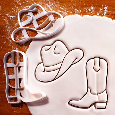 Cowboy Hat & Boot Cookie Cutter - Wild West Country birthday party, ranch Texas