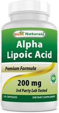 Best Naturals alpha lipoic acid 200mg 120 Capsules antioxidants 