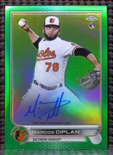MARCOS DIPLAN  -  2022 TOPPS CHROME ROOKIE AUTOGRAPH GREEN REFRACTOR     #ED/99