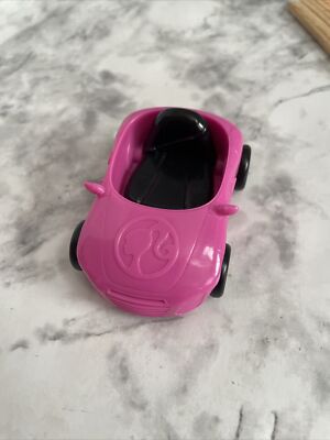 Barbie doll car convertible mini pet pink black wheels small tiny