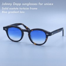 Men blue sunglass Tortoise glasses Blue gradient sunglasses Johnny Depp glasses