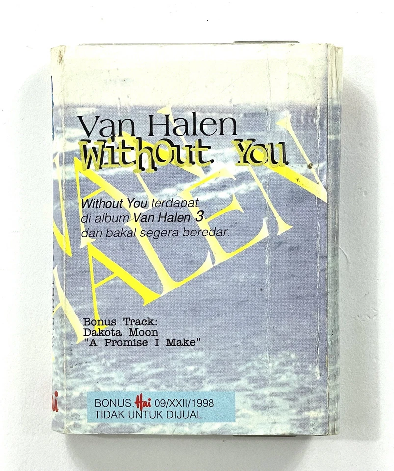 Van Halen Rare Indonesian Promo Cassette Tape Without You Gary Cherone Eddie 🚨 - Image 2 of 2