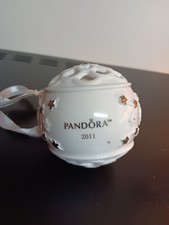 Pandora 2011 Porcelain Ball Christmas Tree Ornament With Ribbon