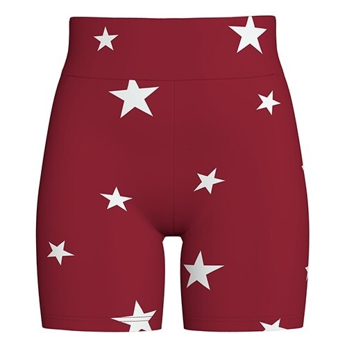 MEDIUM BIKER SHORTS LuLaRoe ~ WHITE STARS ON RED ~ Sizes 10-12; Americana
