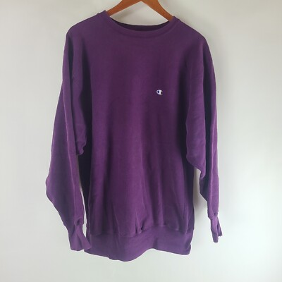 Vintage Champion Reverse Weave Blank Sweatshirt Crewneck Size XXL Purple  90s