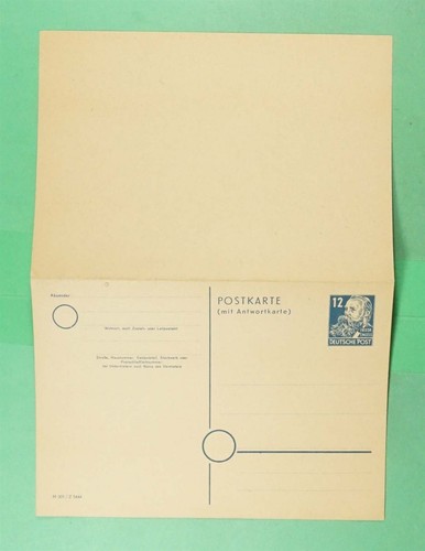 DR WHO GERMANY DOUBLE POSTAL CARD UNUSED m19280