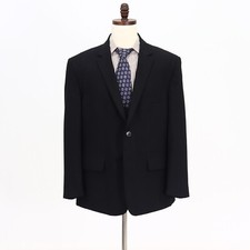 Pronto Uomo 44R Black Sport Coat Blazer Jacket Solid 2B Wool
