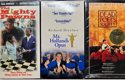 Teachers VHS Trio - The Mighty Pawns / Mr. Holland's Opus / Dead Poets Society