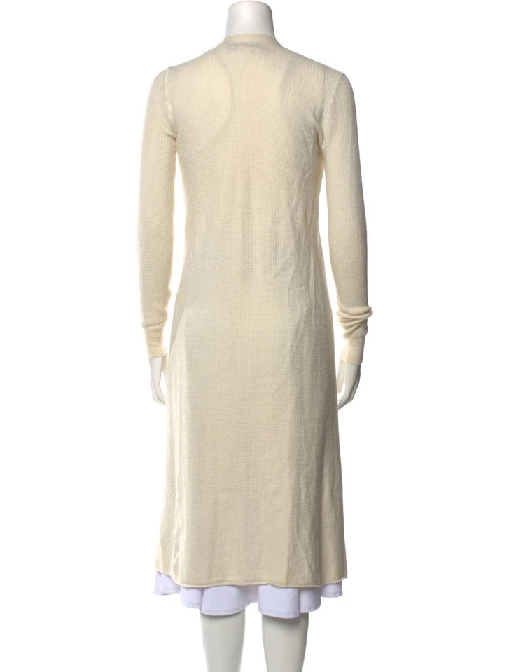 Theory Long Oatmeal Cream 100% Cashmere Open Cardigan Size p - Image 2 of 4