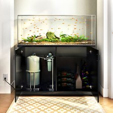 TC-HOMENY 75Gallon Aquarium Stand with Cabinet Charging Station Fish Tank Stand