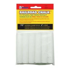CH Hanson 6 pack 4" Railroad Chalk, Tapered, White, 10467
