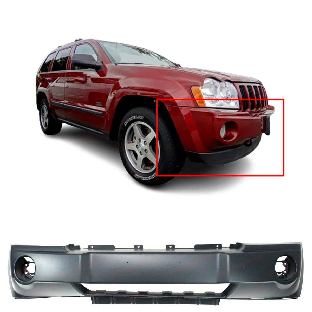 Front Bumper Cover for 2005 2006 2007 Jeep Grand Cherokee SUV 05