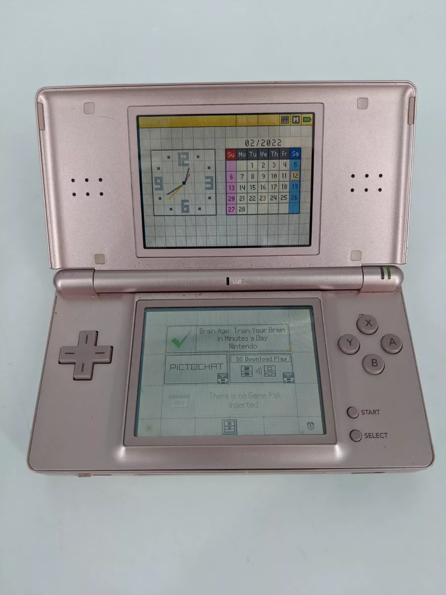 Nintendo DS Lite Pink Metallic Chrome w/ Charger Tested Working!