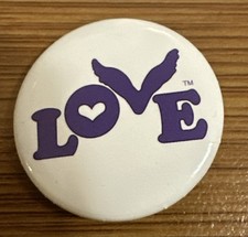 Coldplay Chris Martin Love Logo Button Lapel Hat Pin Badge Purple New