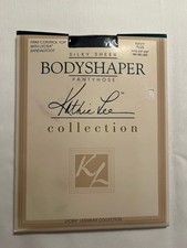 Kathie Lee Bodyshaper Pantyhose Silky Sheer Navy Plus Firm Control Top Sandal