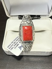 Artisan Bali Red Indonesian Coral Ring 925 Sterling Silver Solitaire NWT Size 6