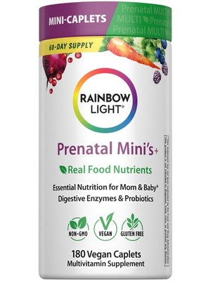 Rainbow Light Prenatal + Multivitamin for Women 180 Count (Pack of 1), White 