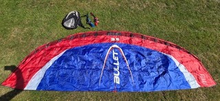 Flexifoil Bullet 3.5m Power Kite – red/white/blue – Used – Complete in Bag