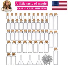 45 Pcs Small Mini Glass Bottles with Cork Stoppers Small Glass Jars with Lids...