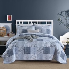 Cotton Bedspread Quilt Bedding Sets Reversible Coverlet Sets Comforters Rusti...
