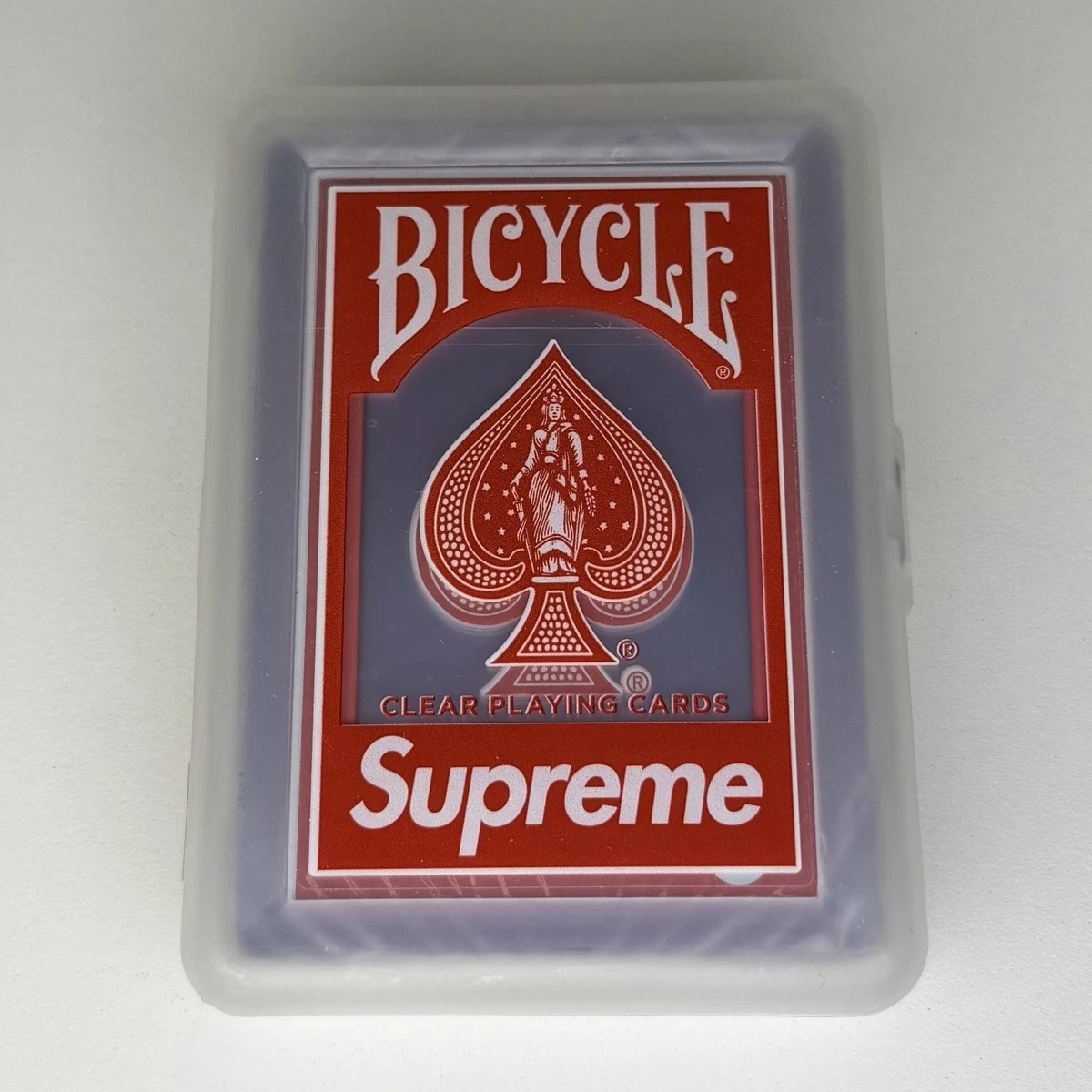 Supreme Bicycle Clear Waterproof Playing Cards Red FW20. Brand New