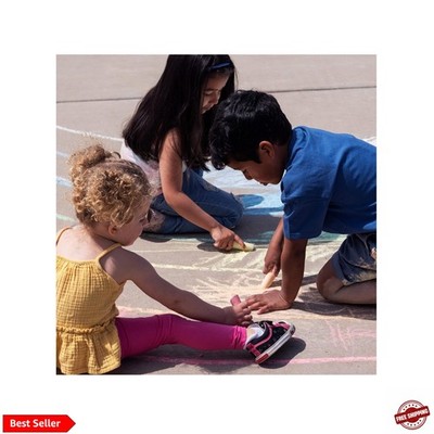 Giant Box of Jumbo Sidewalk Chalk, 126 Pieces, 9 Colors  Bulk Set Color Splas...