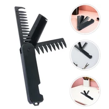 2pcs Folding Hair Comb For Men - 3-In-1 Texture & Beard Styling Comb - Compact