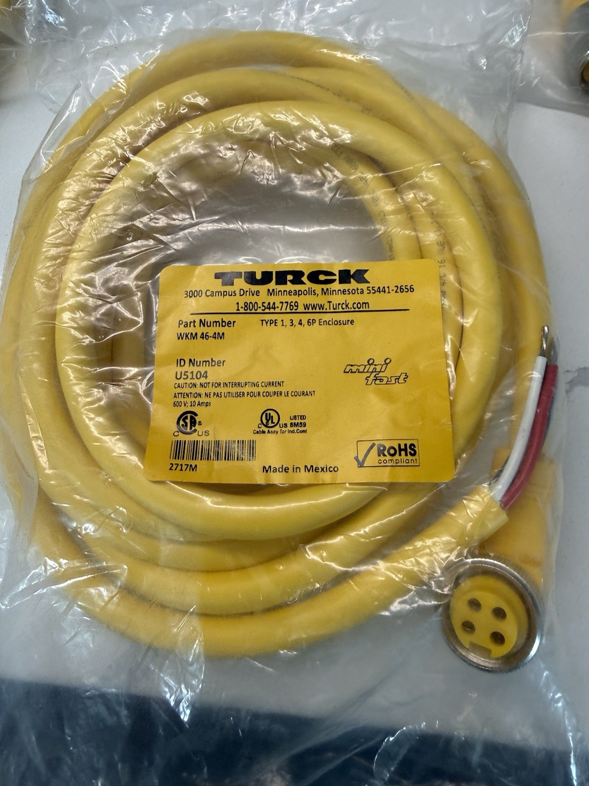 TURCK WKM 46-4M U5104 Cable