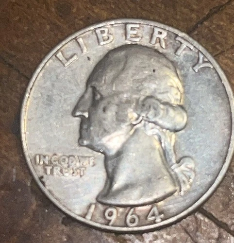1964 Quarter 90 percent silver D mint mark. Good condition
