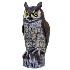 Large Fake Owl Decoy to Scare Birds Away - Garden Scarecrow Provides