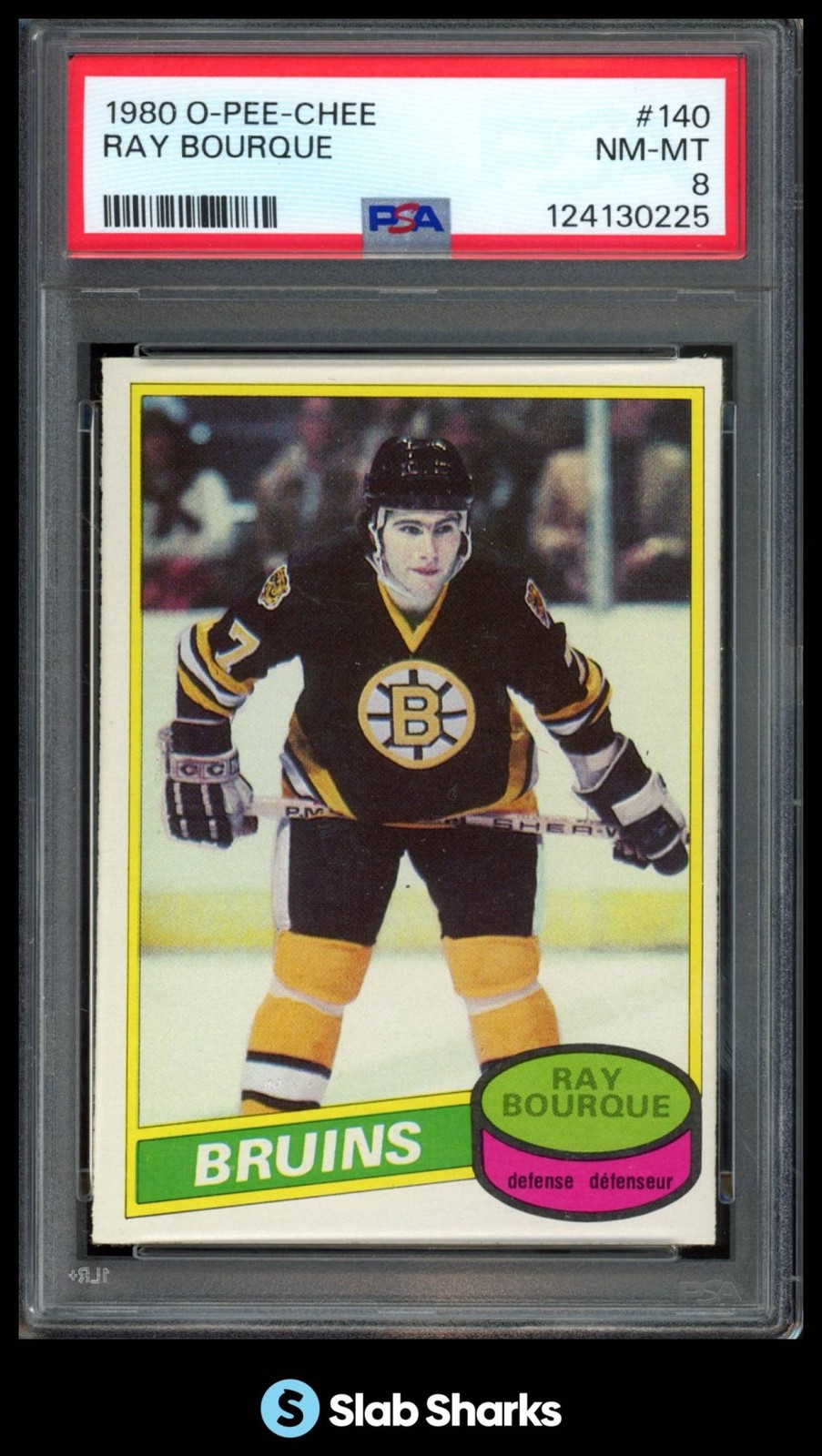 1980 O-PEE-CHEE #140 RAY BOURQUE RC ROOKIE PSA 8