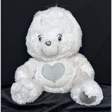 2007 Care Bears 25th Anniversary Bear White Silver Nose Crystal Eyes 11" Plush