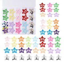 Secmity 55pcs 1.22" Star Hair Clips Cute Metal Snap Barrettes for Girls Women