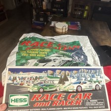 Hess 2009 Race Car and Racer Box Original Packaging Green White Gas Oil