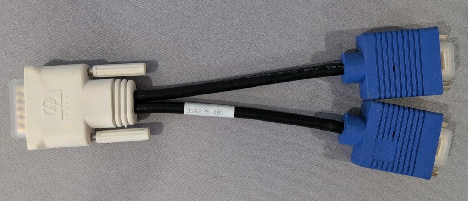 HP 338285-006 DMS-59 to Dual VGA Adapter Cable for Dual Monitors-image