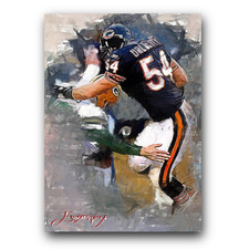 Brian Urlacher #7 Art Card Limited 29/50 Edward Vela Signed (Chicago Bears)