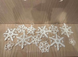 Handcrafted White Crochet Snowflake Ornaments