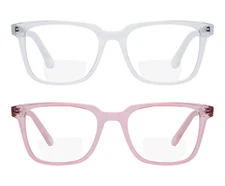 Yogo Vision 2 Pack Bifocal Reading Glasses Readers for Men Women Anti Glare