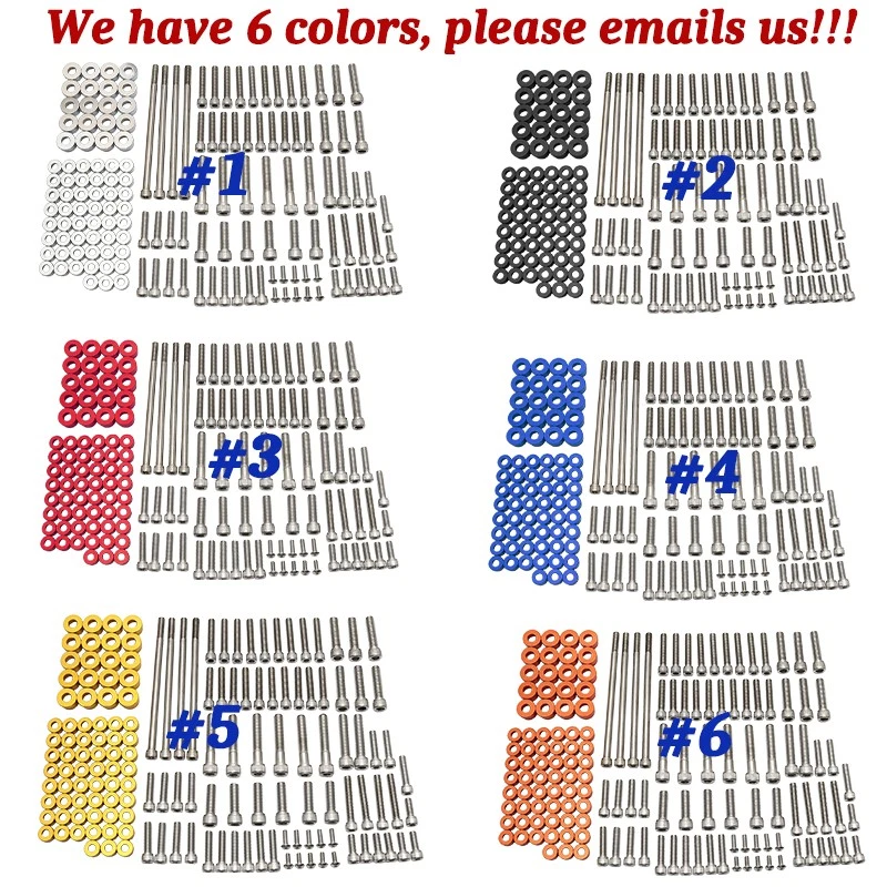 Cubierta de motor naranja y tornillos inoxidables pernos para Harley Touring deslizamiento eléctrico Foto 3 de 4