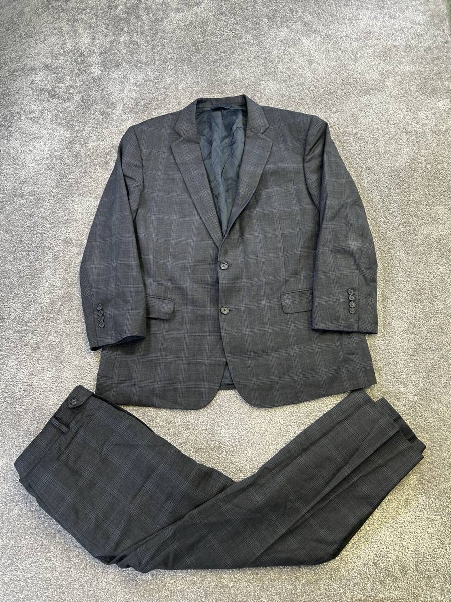 Brooks Brothers Suit Mens 46 R Gray Blue Wool 18181 | eBay