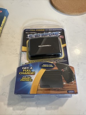 Bell and Howell E-Charge RFID Wallet Phone Charger W/USB Charging Cable