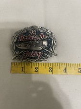 1995 Preowned I D RATHER BE FISHING Pewter Belt Buckle