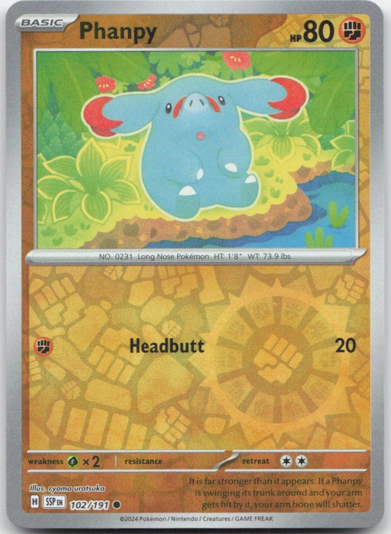 Phanpy Reverse Holofoil [SSP - 102/191] EN NM