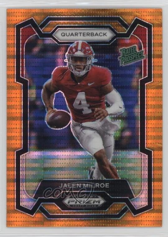 2024 Panini Prizm Draft Picks Orange Pulsar Prizm /49 Jalen Milroe #122