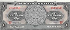 Mexico: $ 1 Peso Azteca 22 VII, 1970 Banco de Mexico UNC.
